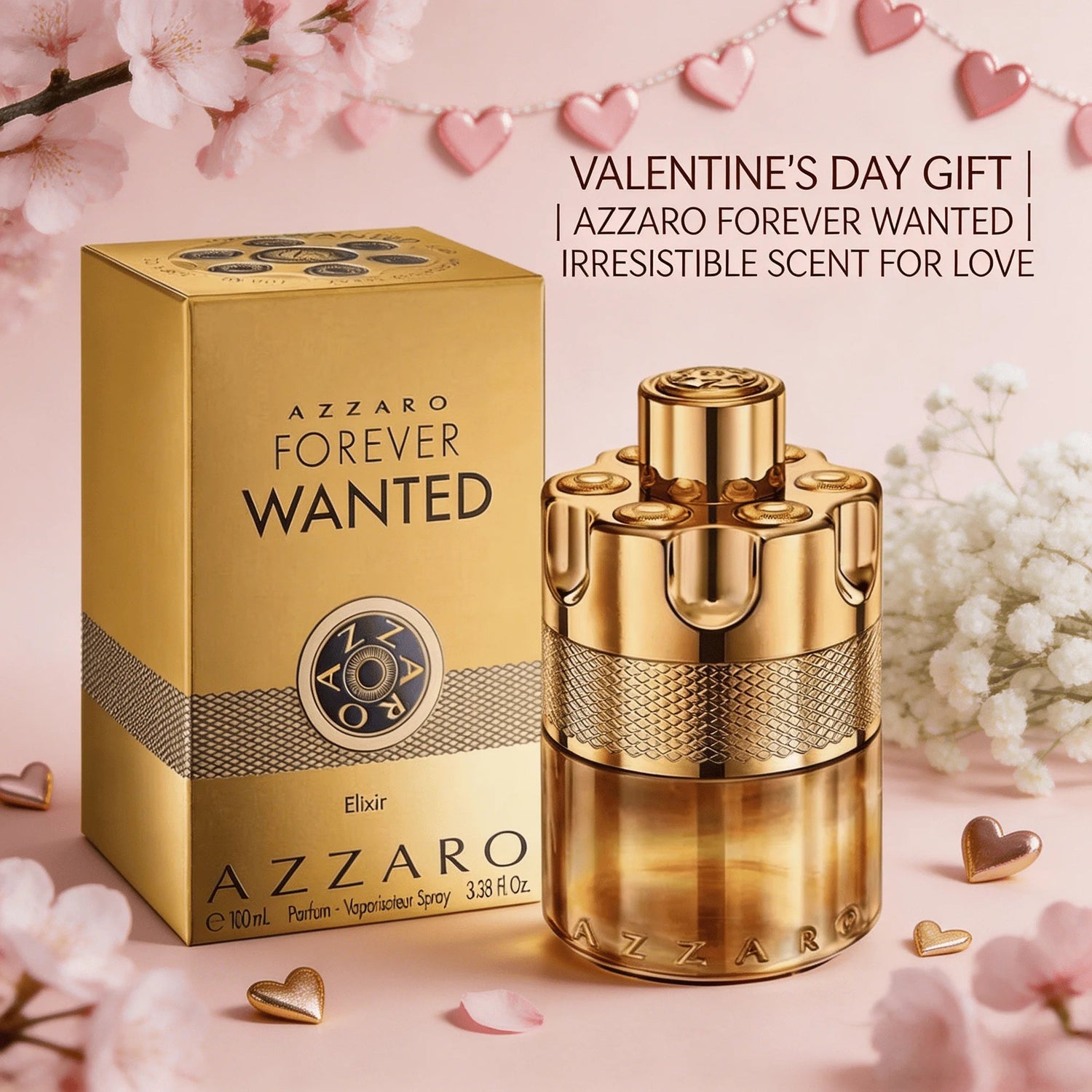 Azzaro The Most Wanted Eau de Parfum Intense, Black-gold Gun Design, Tobacco Amber Woody Fragrance, Maximum Longevity Seductive Scent, Luxury Mens Cologne for Date Night Khamik Shop Online
