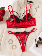 A set of sexy Red lingerie, including a bra and panties with daisy patterns, as well as a comfortable home-style ZA825127 Khamik Shop Online