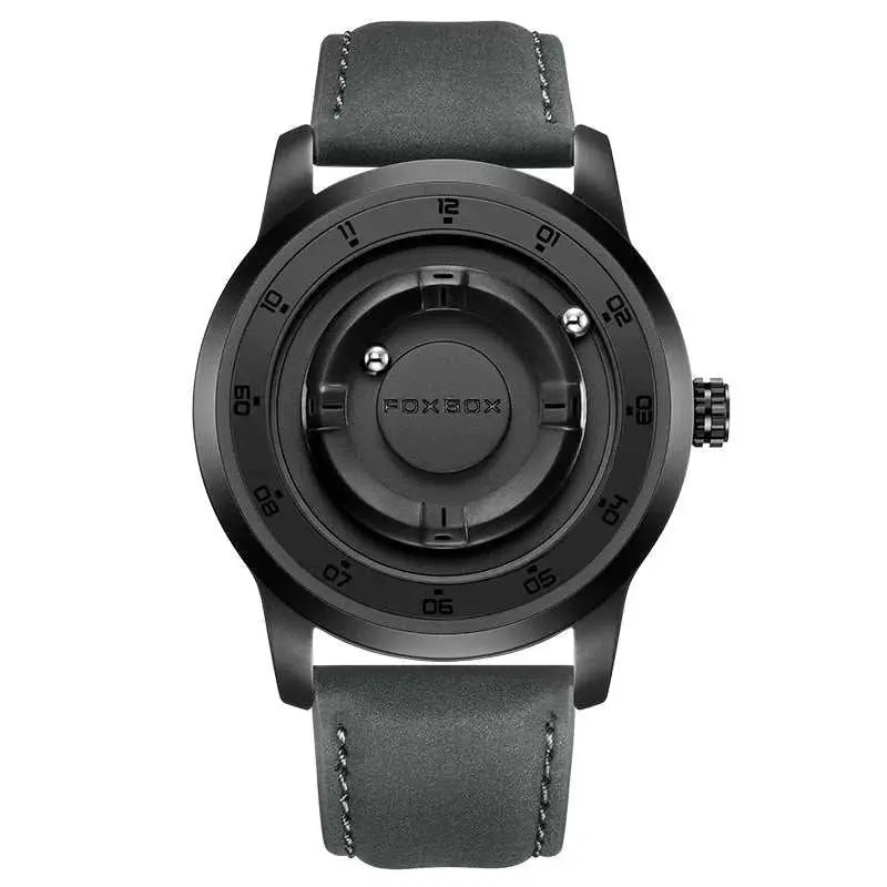 FOXBOX Magnetic Driven Watch Fashion Waterproof Quartz Wristwatch Rolling Steel Ball Pointer Sports Watches Military Clock+Box Khamik Shop Online