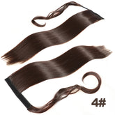 Straight Long Ponytail Extensions 22inch Natural Black Wrap Around Synthetic Hair Piece Pony Tail Hair Hairpieces for Women Girl Khamik Shop Online