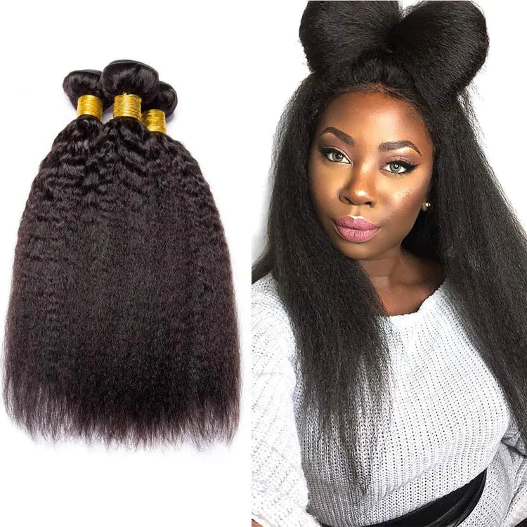 BeuMAX 10A Grade 3/4 Bundles Kinky Straight Brazilian Human Hair Cerise Alfie