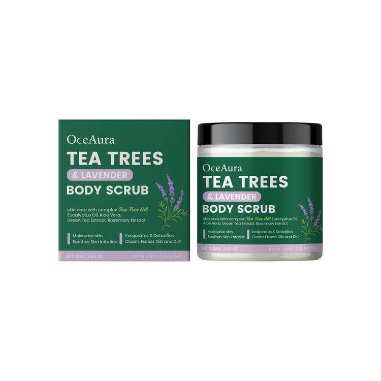 OceAura Tea Trees Lavender Body Scrub Gentle Skin Deep Cleansing Exfoliating Soothing Moisturizing Detoxifying Body Care Scrub  Khamik Shop Online