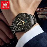 OLEVS 7070 Automatic Watch Men Moon phase Waterproof Men Watches Stainless steel Luxury Mechanical Watch for Men Khamik Shop Online