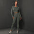 2Pcs Women Sets Energy Seamless Gym Suits Bubble Butt Sports Pants+Long Sleeve Shirts Push Up Running Sets Tracksuits Tights Set Khamik Shop Online