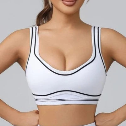 Yoga Suit Women Sport Set Pilates Clothing High Waisted Elasticized Leggings Hip Lifting Pants Gather Top Vest Strip Workout Set Khamik Shop Online