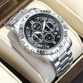 LIGE Top Brand Luxury Quartz Man Watch Casual Sport Waterproof Stainless Luminous Chronograph 24H Moon Phase Watches for Men+Box Khamik Shop Online