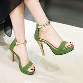 SIMLOVEYO Chic Womens Peep Sandals Slim Tall Raise 11cm Velvet Zip Metal Trim Extra Wide Fit 44 45 46 Rendezvous Footwear Khamik Shop Online