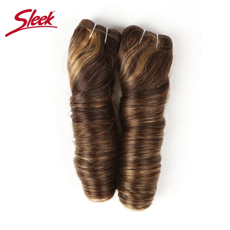 Sleek Double Drawn Loose Wave Color P4/27 P6/27 P1B/30 P4/30 Brazilian Remy Human Hair Bundles 1Pcs Hollywood Wave Hair Bundles Khamik Shop Online