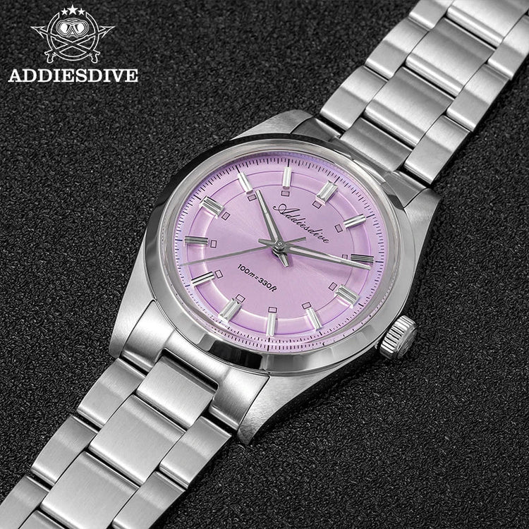 ADDIESDIVE Luxury Men Quartz Watch 36mm Super Luminous Bubble Mirror Glass Waterproof Watches For Man Stainless Steel Watch Male Khamik Shop Online