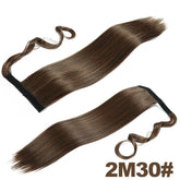 Straight Long Ponytail Extensions 22inch Natural Black Wrap Around Synthetic Hair Piece Pony Tail Hair Hairpieces for Women Girl Khamik Shop Online