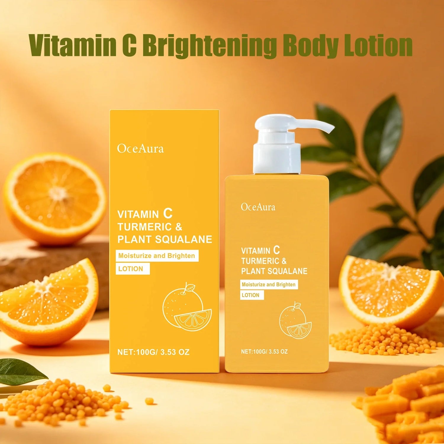 OceAura Vitamin C Brightening Body Lotion Deep Moisturizing Dullness Improving Gentle Exfoliating Even Tone Skin Care Cream 100g Khamik Shop Online