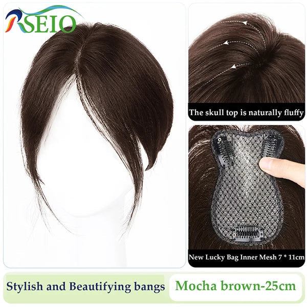 RSEIO Hair Toppers 7x11cm Women Topper Hair Natural Hair Wig 100% Human Hair Clip In Hair Extension For Women Khamik Shop Online