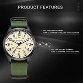 LIGE 2025 TOP NEW quartz wristwatch Arabic Watch for Men Luminous Green Nylon Luxury Leather Wrist Men Watch Montre Homme+BOX Khamik Shop Online