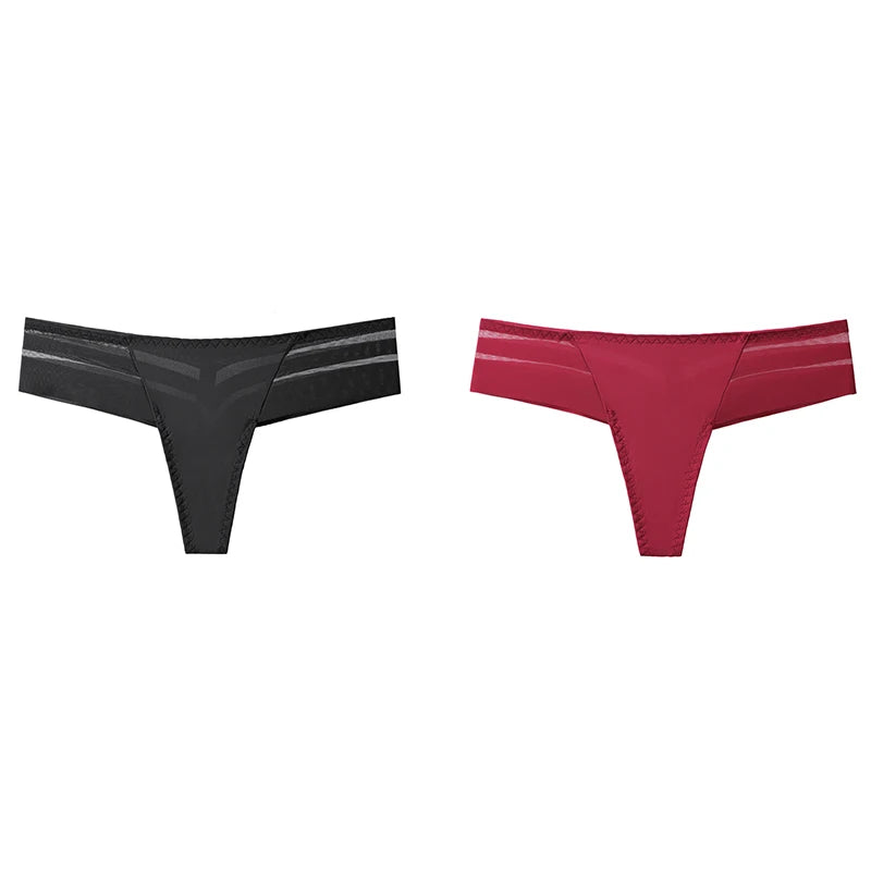1/2Pcs Sexy Transparent Mesh Thongs Seamless Perspective Brazilian Panties Low Waist Women'S Lingerie