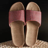 Mntrerm 2023 New Style Home Sandals Indoor Non-Slip Linen Slippers Men&