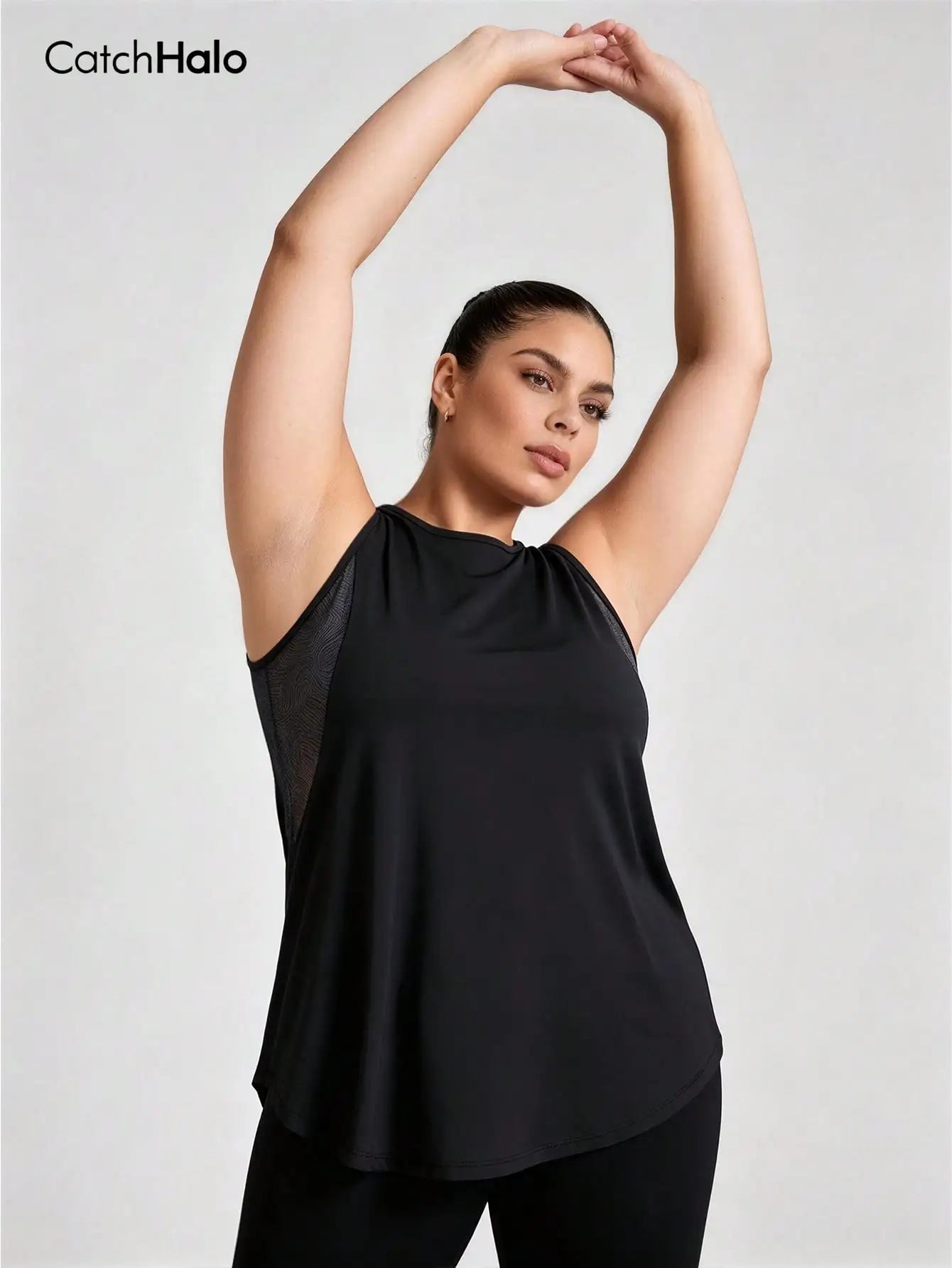 Plus Size Mesh Tank Top Women Breathable Loose Fit Gym Top Sleeveless Yoga Shirt Sweat Wicking Summer Sports Activewear Khamik Shop Online