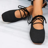 French Flat Mary Jane Shoes 2026 Summer New Breathable Lightweight Ballet Versatile Knitted Women&