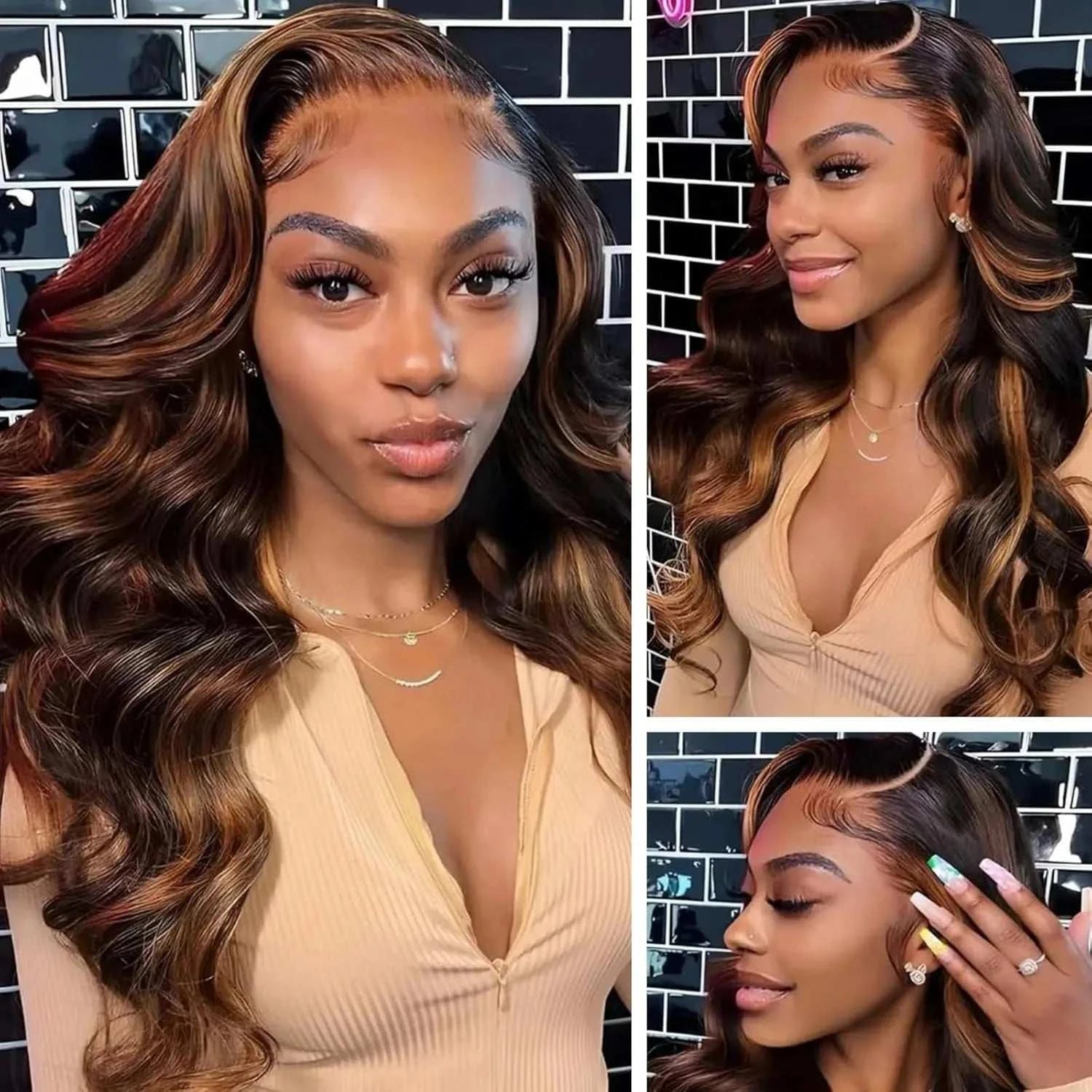 P1B/30 Wig 100% Human Hair Glueless Wigs Human Hair 9x6 Lace Front Wig Body Wave For Women Lace with Baby Hair for Black Women Khamik Shop Online
