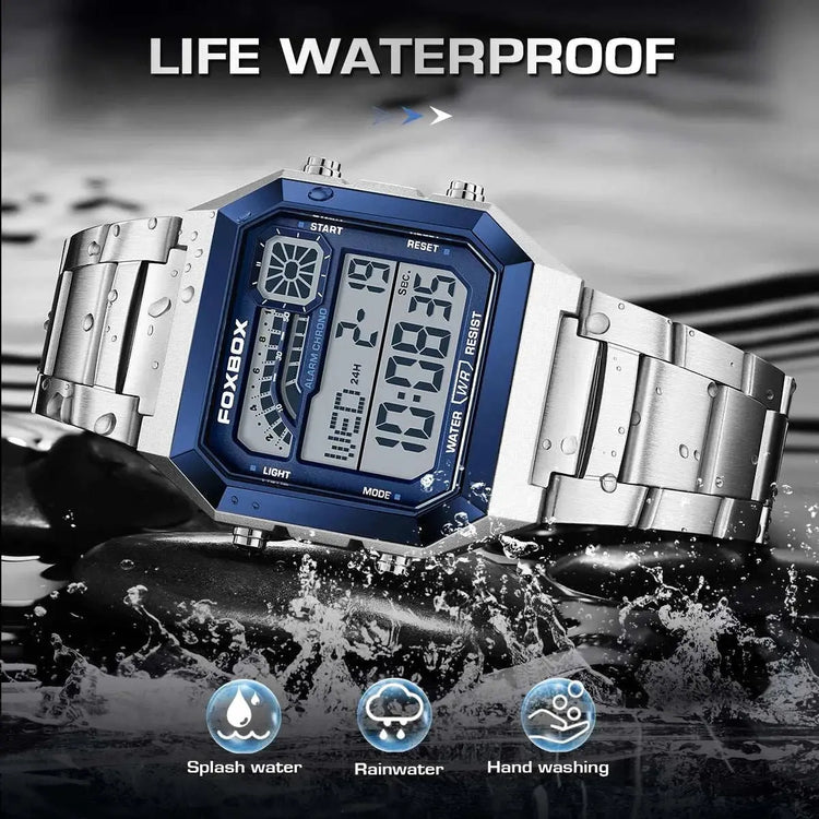 FOXBOX Fashion Luxury Digital Man Watch Casual Sports Date Waterproof Luminous Watches for Men Movement Electronic Watches Male Khamik Shop Online