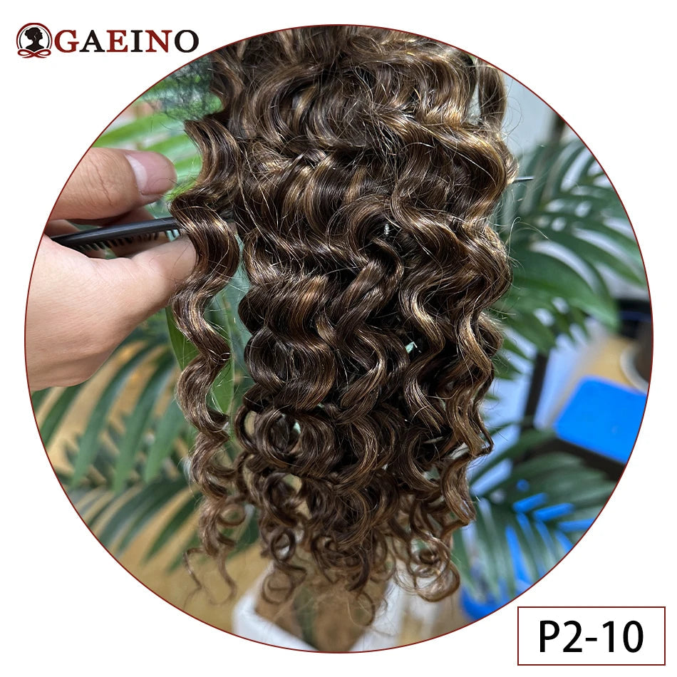 Water Wave Tape in Human Hair Extension Brazilian Hair Skin Weft Tape in Curly Human Hair 20 Pcs/Set Black Brown Blonde Color Khamik Shop Online