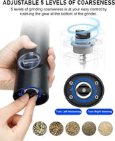 Electric Salt And Pepper Grinder With Adjustable Coarseness Refillable Mill Battery Powered Kitchen Automatic Gadget Grinder Khamik Shop Online