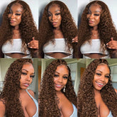 Premium Chocolate Light Brown Water Wave Bundles Human Hair 12-28inches Color 