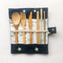 Bamboo Cutlery Set | Zero Waste Reusable | Washable Organic Cotton Ruby Caeneus
