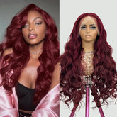 Wine Red Burgundy 99J 40 Inches Long-length 200% High Density 13x6 13x4 HD Transparent Lace Frontal Wig Human Hair Wigs Body Wave Brazilian Hair Pre Plucked For Women Khamik Shop Online