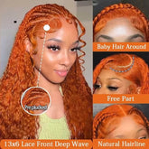 220% Density Ginger Orange Water Wave 
