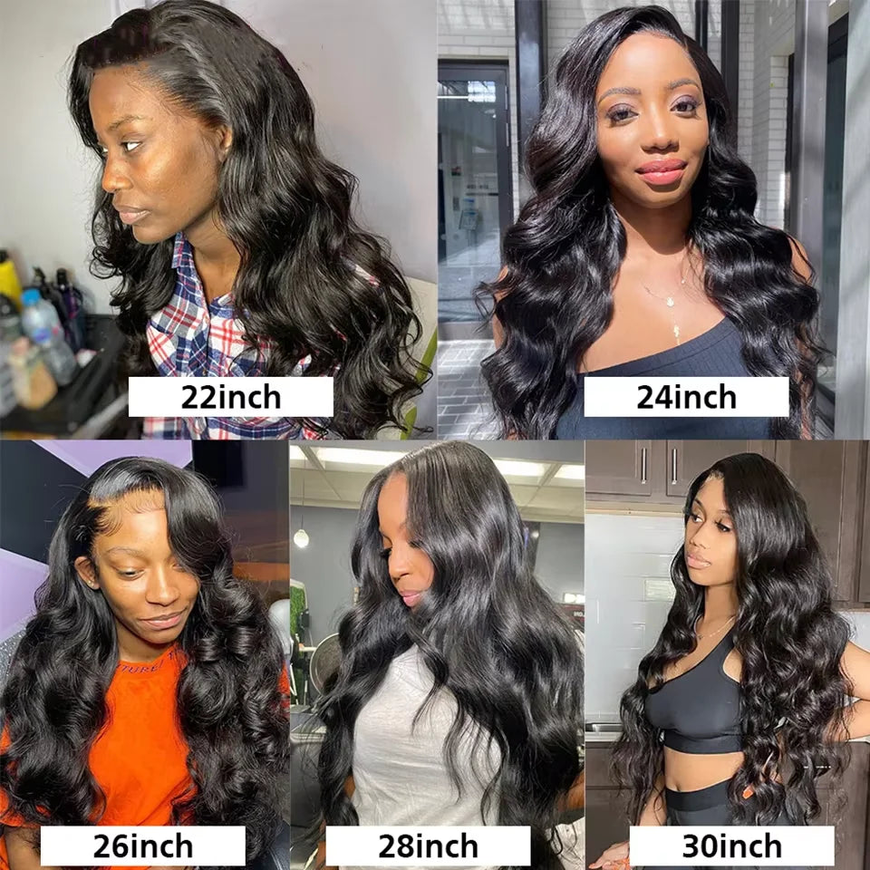 Body Wave Human Hair Bundles with Frontal Malaysian Virgin Hair Weave 3 Bundles with 13x4 Lace Frontal Hair Natural Black Khamik Shop Online