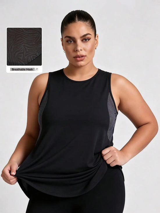 Plus Size Mesh Tank Top Women Breathable Loose Fit Gym Top Sleeveless Yoga Shirt Sweat Wicking Summer Sports Activewear Khamik Shop Online
