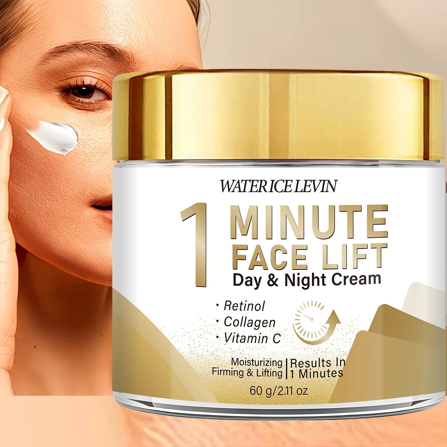 Minute Face Lift Day Night Cream Retinol Collagen Vitamin C. Moisturizing, Firming, Lifting. Results 1 Minute. 60g. Khamik Shop Online