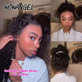 Hidden Strap 360 HD Full Lace Wigs Curly Human Hair WigS Pre Plucked Water Wave HD Lace Frontal WigS with Invisible Drawstring Khamik Shop Online