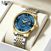 LIGE New 2026 Luxury Man Watch Waterproof Stainless Steel Luminous Date Watch Fashion Simple Casual Man’s Quartz Watches Box Khamik Shop Online
