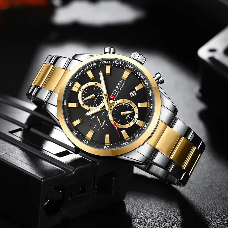 CURREN Casual Quartz Chrono Sport Watches Brands for Men Stainless Steel Bracelet Multifunction Dial 2023 Wristwatch with Date Khamik Shop Online