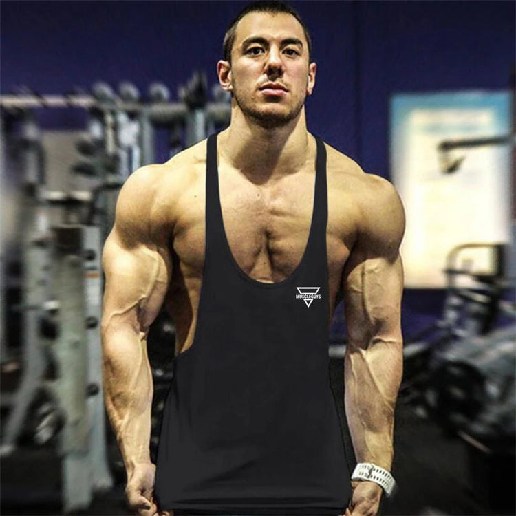 2022 New Fashion Men Gym Tank Top Fitness Y Back Clothing Summer Men&