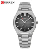 CURREN 8456 Business Quartz Stainless Steel Strap Watch Square Dial Casual Style Wristwatch with Waterproof Function Khamik Shop Online