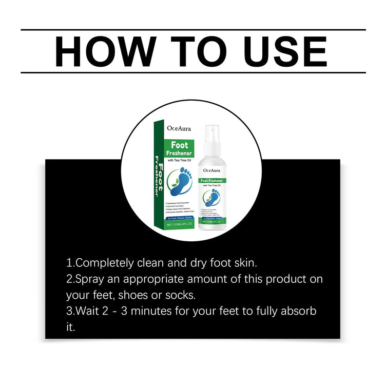 OceAura Foot Freshener Spray with Tea Tree Oil Deodorizing Sweat Absorbing Odor Eliminating Moisturizing Refreshing Foot Spray Khamik Shop Online