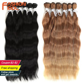 FASHION IDOL Water Wave Hair Bundles Synthetic Hair Extensions Ombre Blonde Hair Weave Bundles 6pcs 20" High Temperature Fiber Khamik Shop Online