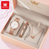 OLEVS Woman Watch 5869 Elegant Fashion Quartz Wristwatch Waterproof Date Watches For Woman Set Bracelet Watch Box Gifts Original Khamik Shop Online