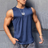 2025 newest Summer Gym Vest High Quality mesh Shirt Sleeveless T-shirts Men Tank Tops running Fitness Sports Vest men Clothing Khamik Shop Online