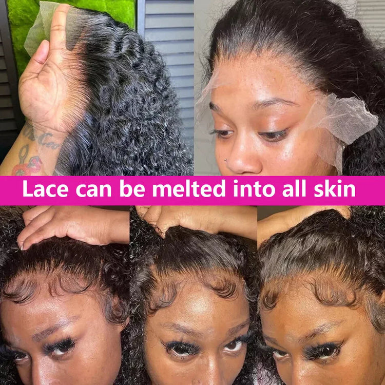 Water Wave Lace Front Wig Deep Free Part Lace Closure Wigs Bob Lace Wigs Brazilian Wet and Wavy Human Hair Wigs for Black Women Pre plucked Can be Dyed 12 14 16Inch Khamik Shop Online