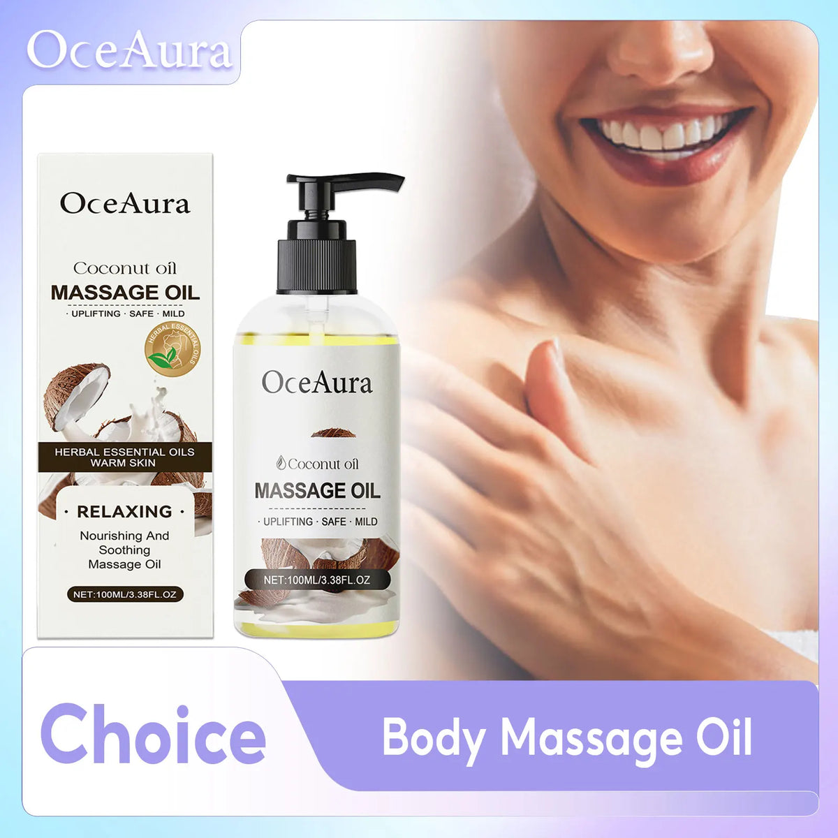 Hydrating Coconut Oil Deep Nourishing Smooth Skin Improve Dry Rough Mood Relax Body Oil Frankincense Essential Oil for Massage