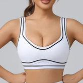 Yoga Suit Women Sport Set Pilates Clothing High Waisted Elasticized Leggings Hip Lifting Pants Gather Top Vest Strip Workout Set Khamik Shop Online