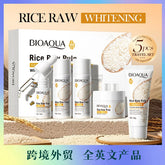 Rice Puree Skin Care Set Whitening Brighten Hydrating Moisturize Soothing facial cleanser+toner+essence+lotion+cream skincare Khamik Shop Online