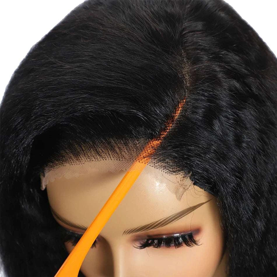 100% Human Hair Kinky Straight 5X5 HD Lace Closure Wigs PrePlucked 200% Density Yaki Straight 13x6 HD Glueless Lace Front Wigs Khamik Shop Online