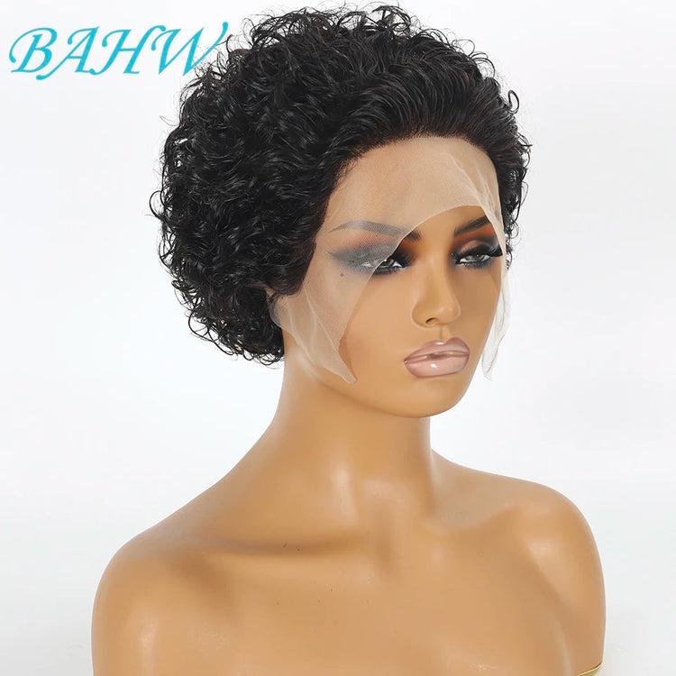Peruvian Hair Pixie Cut Wig Kinky Curly Virgin Hair Wig 1B/30 Short Bob Natural Color Full Machine Made Wigs For Black Women Khamik Shop Online