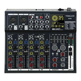 Fuluode M206/M208 Audio mixer 99 Preset DSP Effects 7-Band EQ Adjustment on Main Output Bluetooth USB MONO Input Connectivity Khamik Shop Online