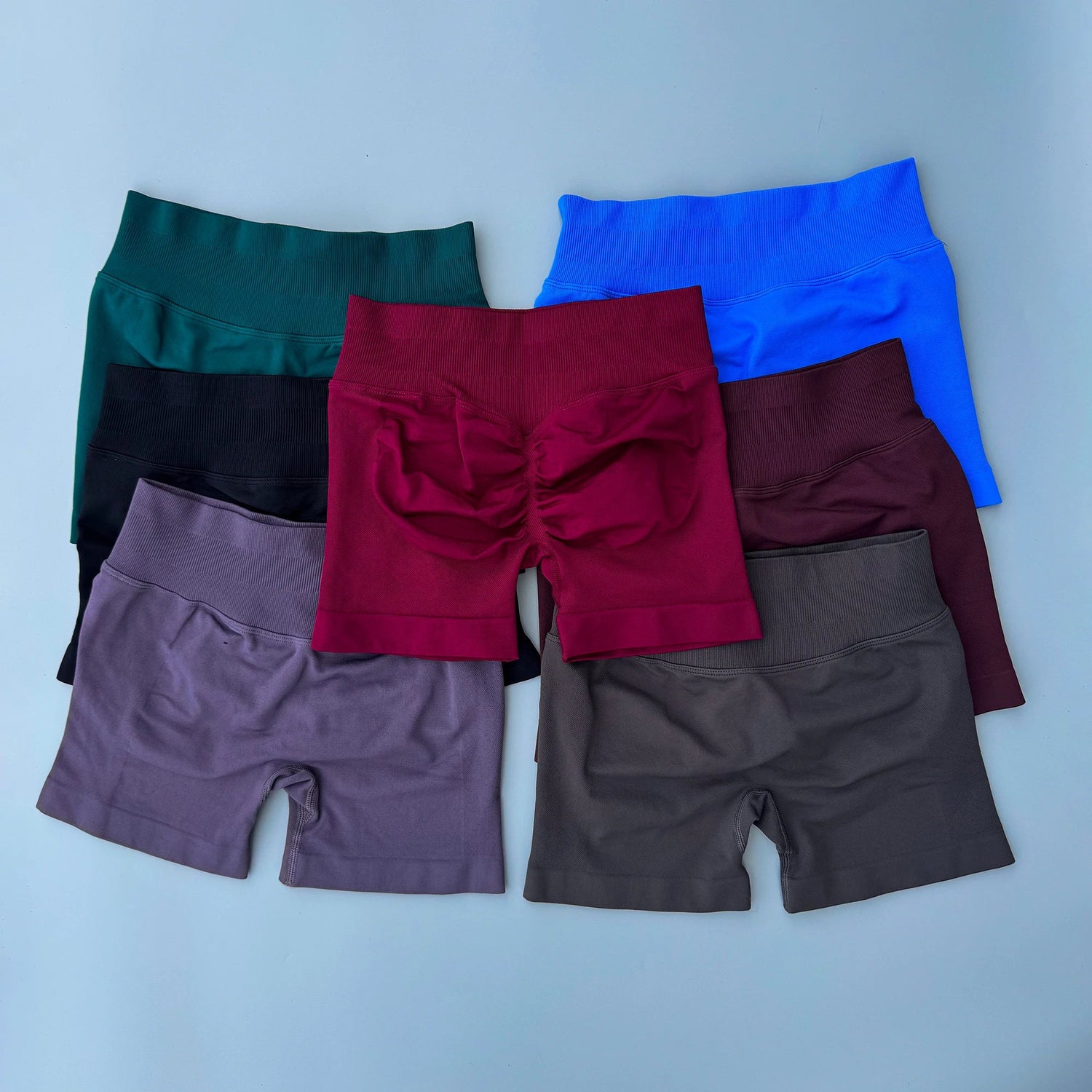 AURA SHARK Shorts 4.5" Women Fitness Sports Biker Shorts Low Ribbed Band Gym Workout Scrunch Butt Yoga Seamless Leggings Khamik Shop Online