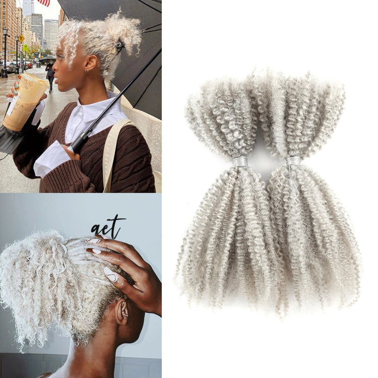 ANNA Factory No Middleman Best Selling Wholesale Price Grey Color 4C100%Human Hair Afro Kinky Bulk Hair Extension for African Khamik Shop Online